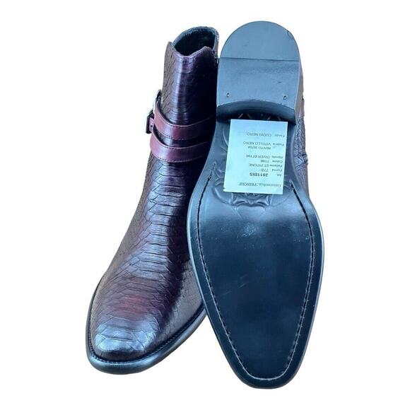 Jo Ghost Men size 8.5  Croc-Embossed Leather Boots Shoes - Picture 3 of 13